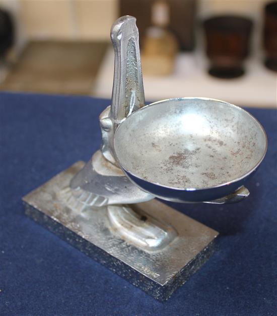 Edgar Brandt, A silvered iron ashtray or dish, 5.5in.